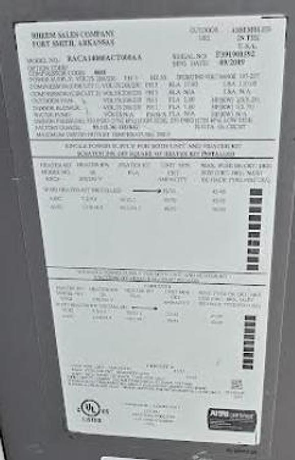 Used Rheem 2-5 Ton AC Unit