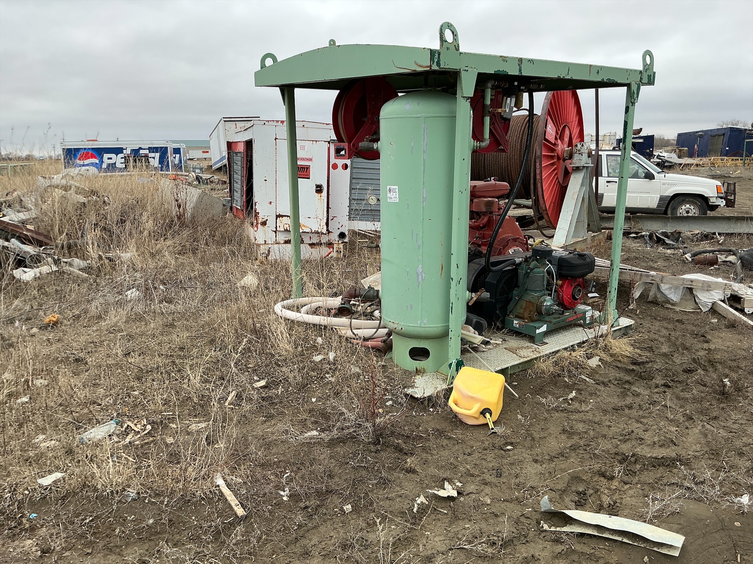 Used Welded Steel Air Compressor w/Shed 