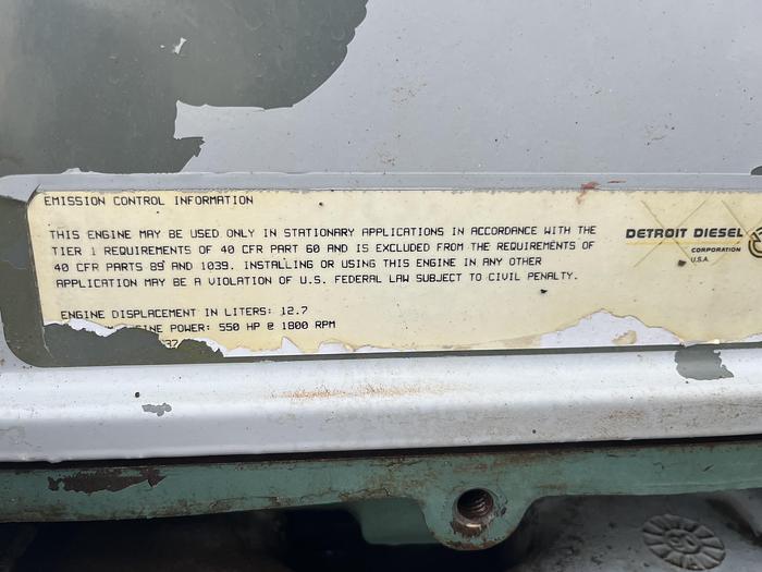 Used 2006 Detroit 325Kw Detroit S60 Generator