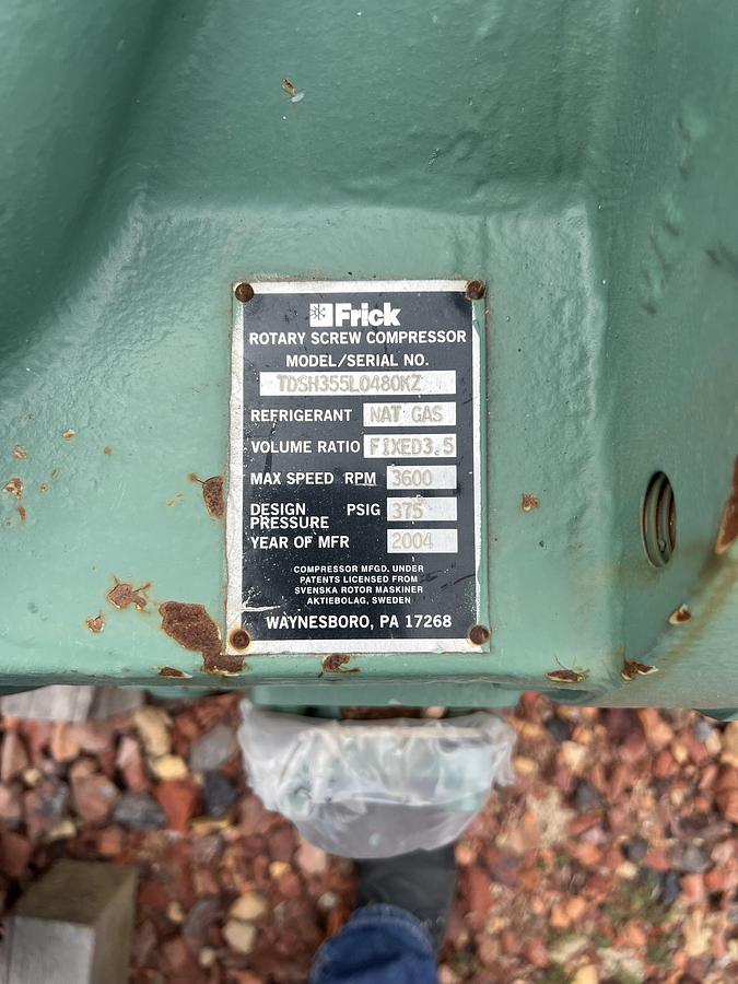 Used FRICK TDSH355L ROTARY SCREW COMPRESSOR