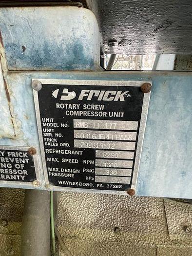 Used FRICK ROTARY SCREW COMPRESSOR TDSH233S