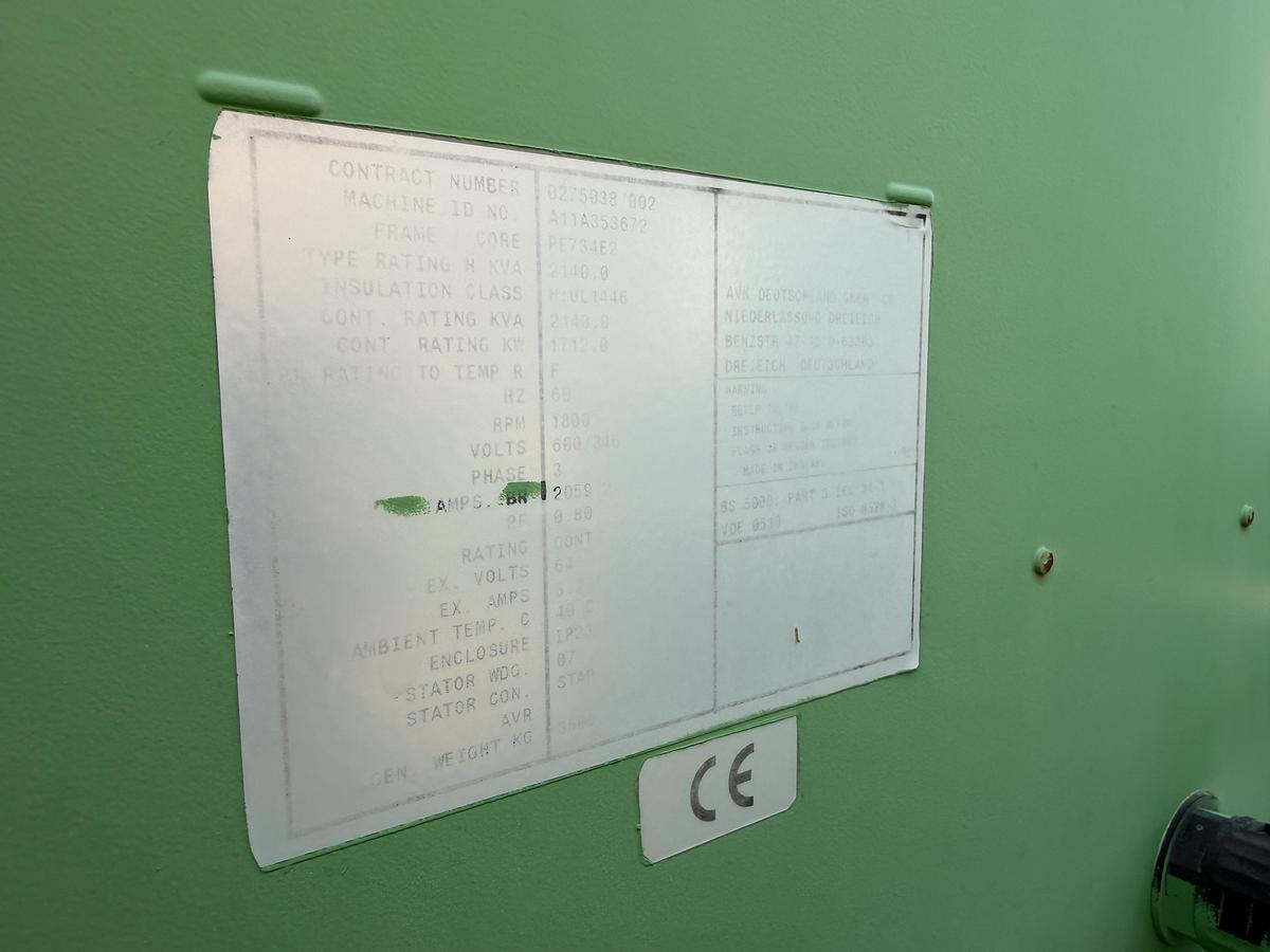 Used 2011 GE Jenbacher J320 Natural Gas Generator 1712KW