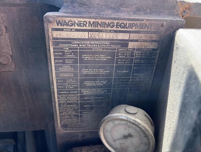 Used Wagner LST-5S-20X Underground Mining Scoop