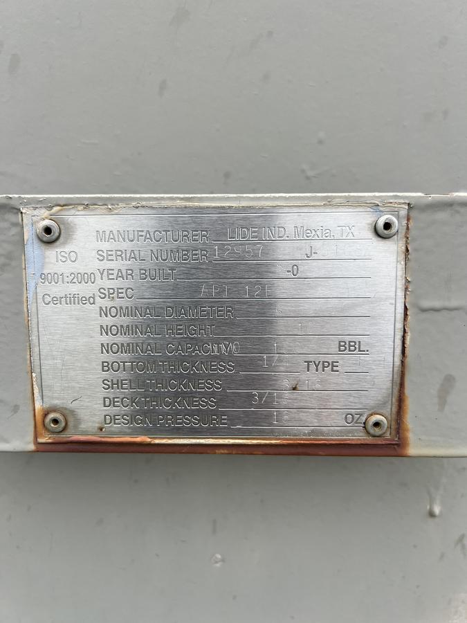 Used 100 BBL  Production Tank