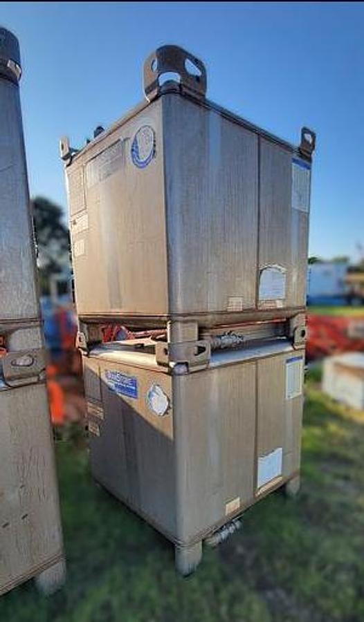Used TranStore Stainless Steel IBC Tank - 350 Gallon