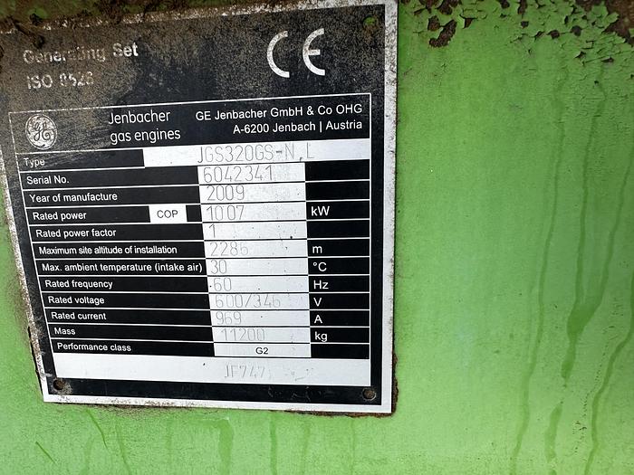 Used 2011 General Electric, Jenbacher J 320 GS Natural Gas Generator