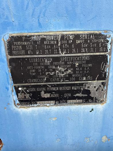 Used 2010 BOMCO/ Emsco Copy/ HT FB1300 MUD PUMP