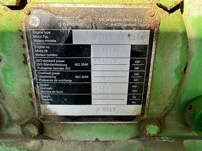 Used 2011 General Electric, Jenbacher J 320 GS Natural Gas Generator
