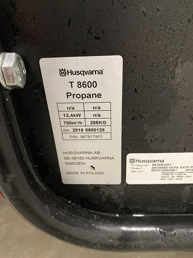 Used 2018 Husqvarna T8600 HEPA Concrete Dust Vacuum