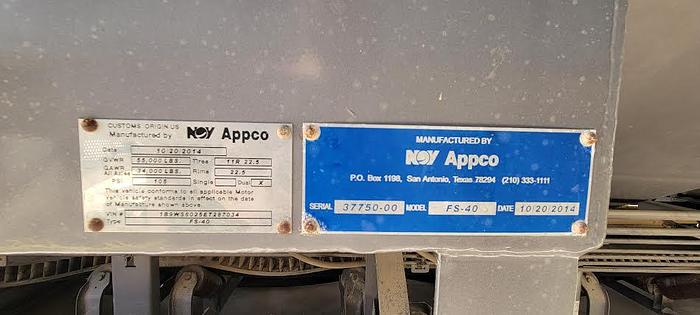 Used  2014 Appco Sand King FS-40 Portable Transfer Trailer