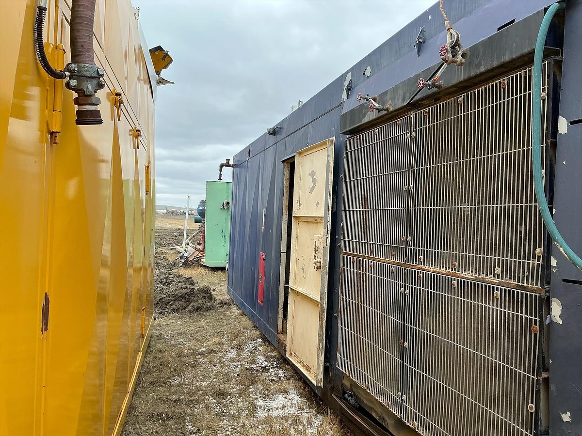 Used Welded Steel Enclosed Mud Pump Shed Skid 