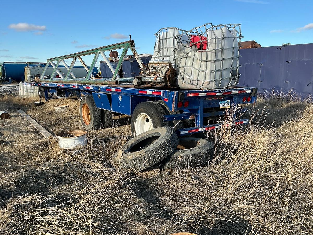 Used Welded Steel 45’ Spread Axle Flatbed Trailer