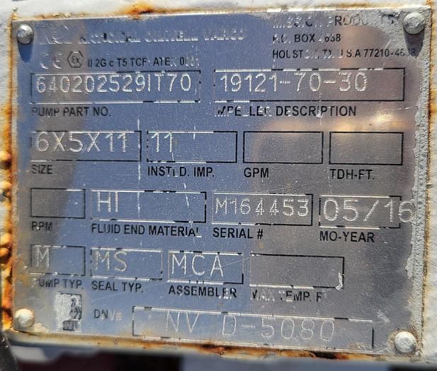 Used 2016 Mission Magnum Electrical Centrifugal Pump Skidded