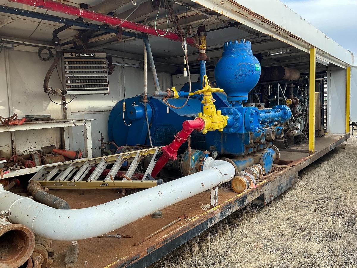 Used Mud Pump Skid Building w/ MTU Diesel Engine w/ RS-F1000 Pump