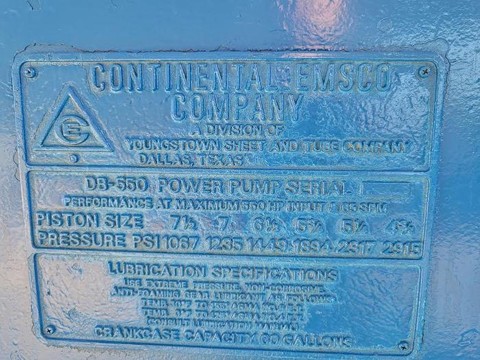 Used Continental Emsco DB-550 Power Pump