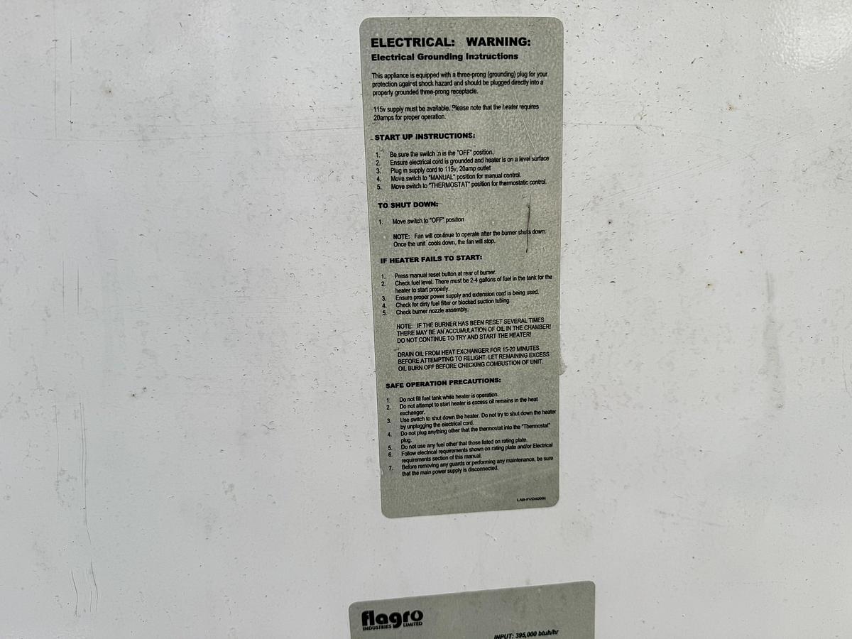 Used 2010 FLAGRO Heater 1M BTU