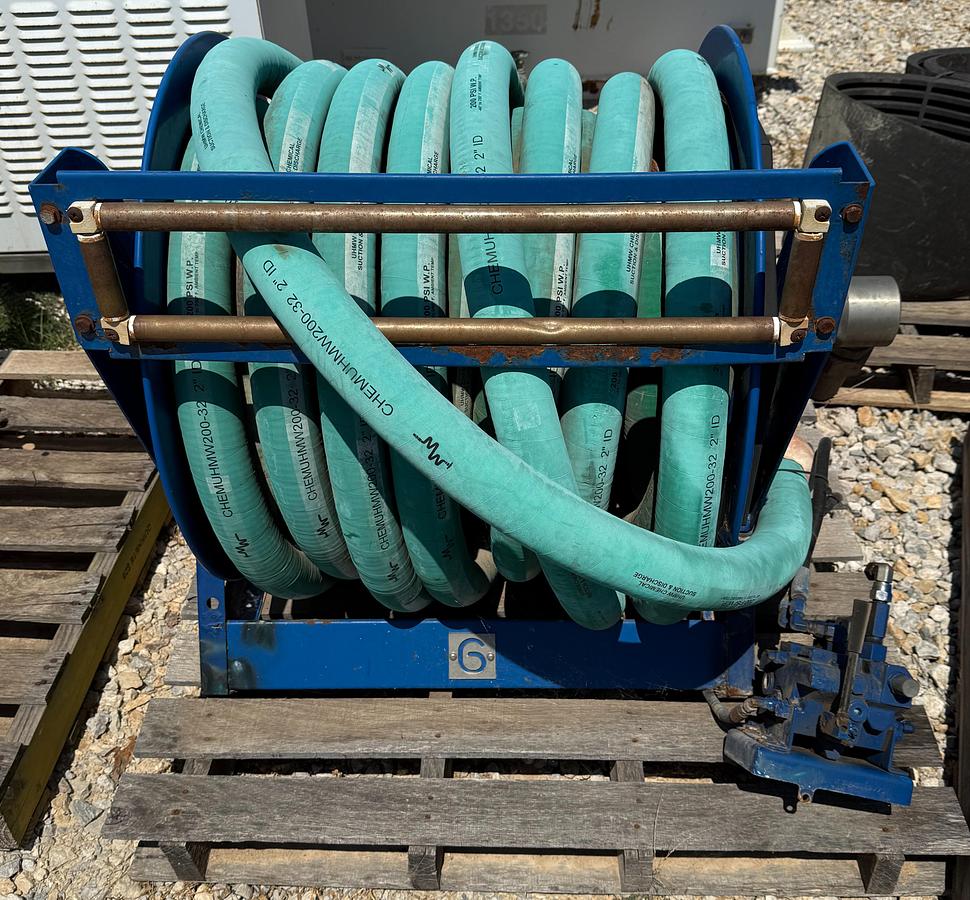 Used 2" Hydraulic Hose w/Valve on Cox Reel