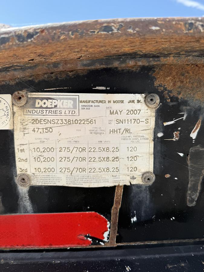 Used 2007 Doepker Rolling Tailboard Scissorneck Trailer