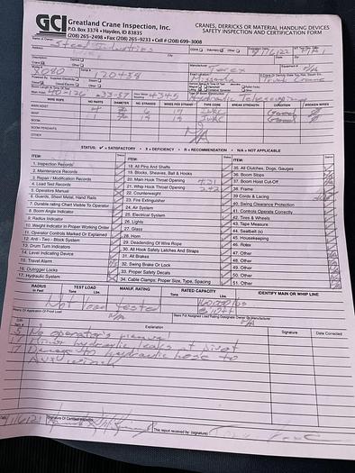 Used 2015 Terex Crossover 8000 on Kenworth T800