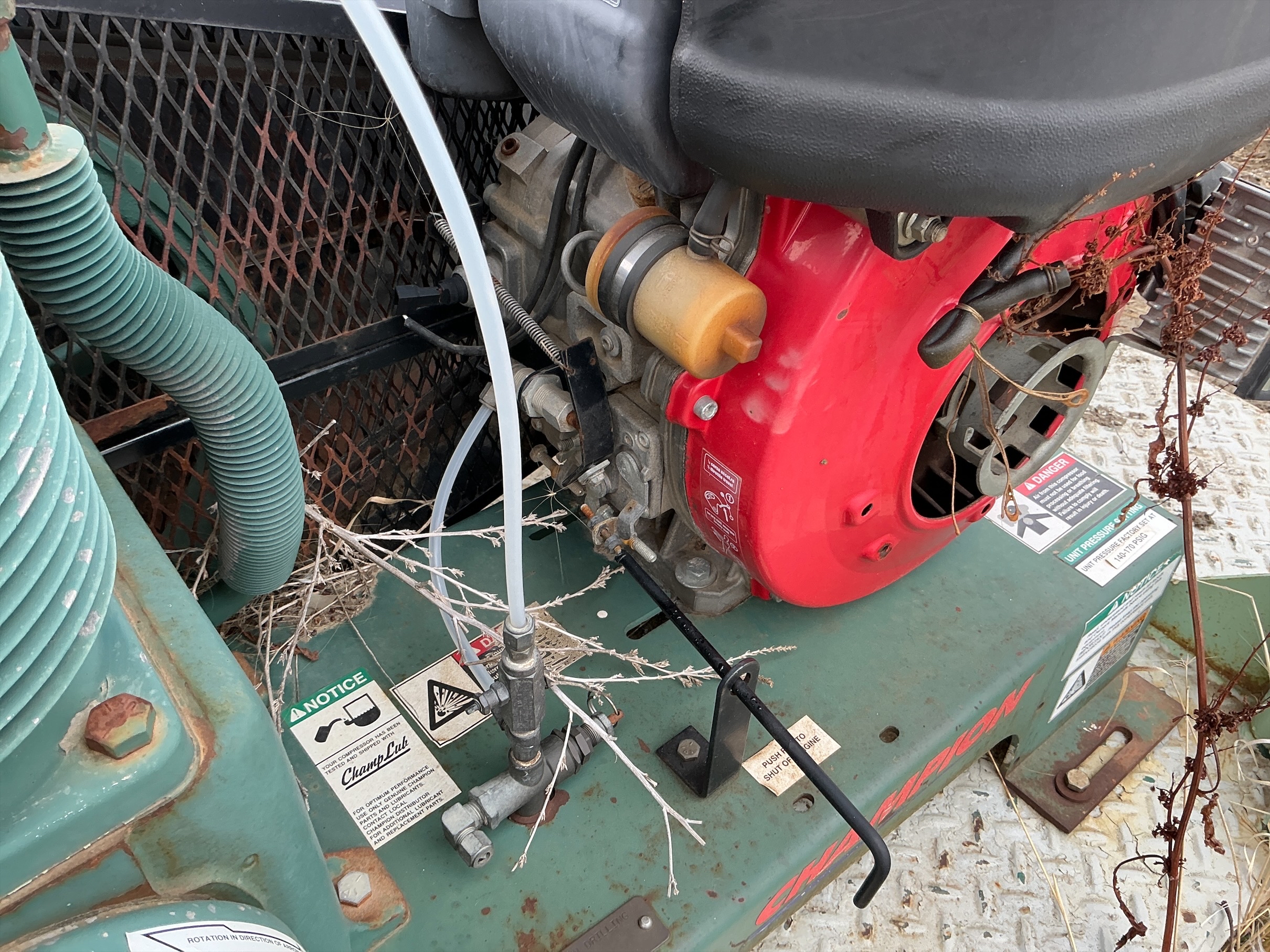 Used Welded Steel Air Compressor w/Shed 