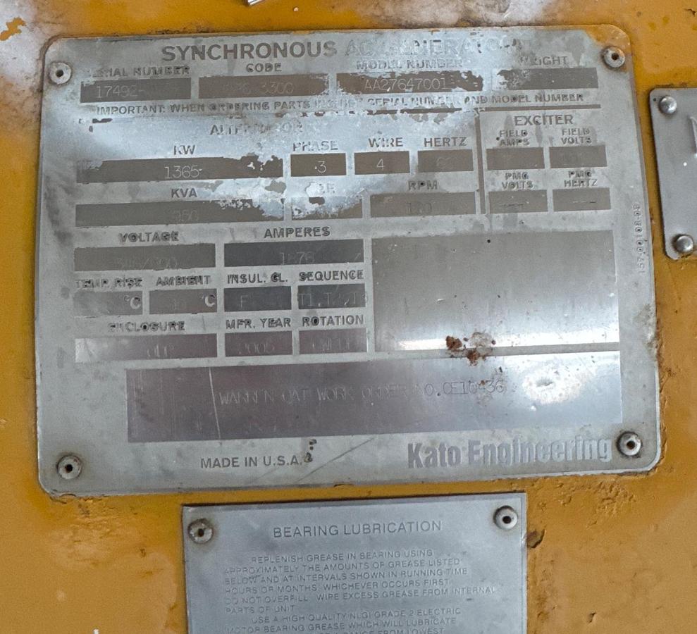 Used Cat 3512B generator