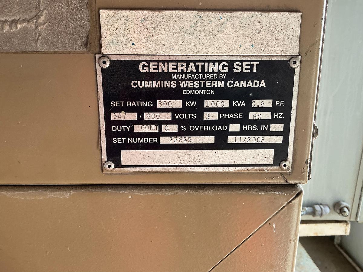 Used 2005 Cummins 500kw Diesel Generator