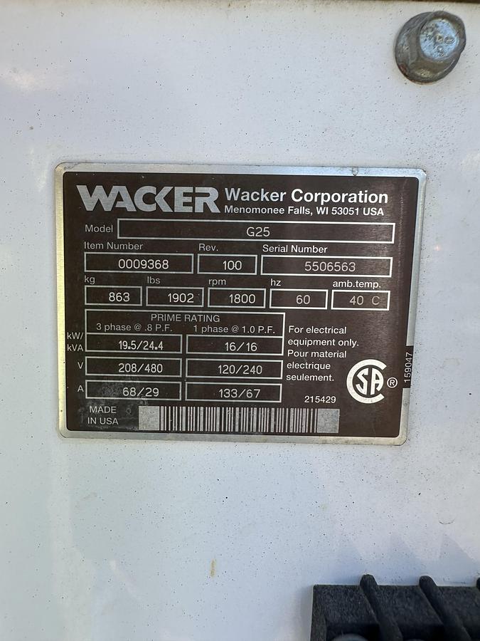 Used 2004 WACKER GENERATOR G25
