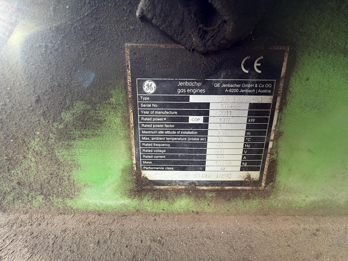 Used 2011 General Electric Jenbacher JGS 320 GS Natural Gas Generator 1712KW