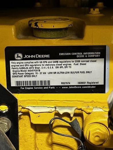 Used 2008 John Deere 35 KW Generator