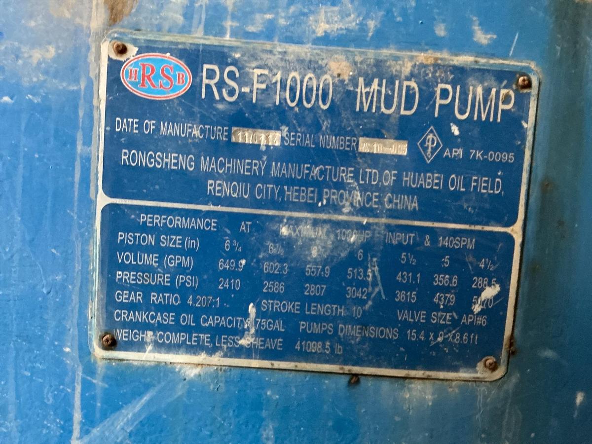 Used 2009 Bomco RSF 1000 Mud Pump