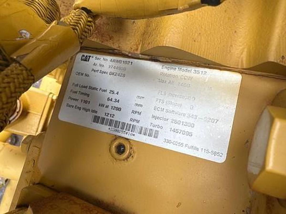 Used 2005 CAT 3512 B Engine w/Generator