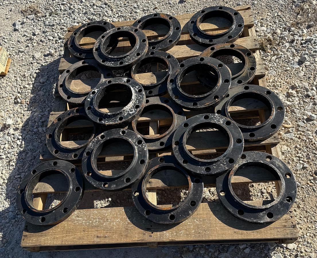Used 8” Black Steel Socket Eight Bolt Hole Weld Pipe Flange