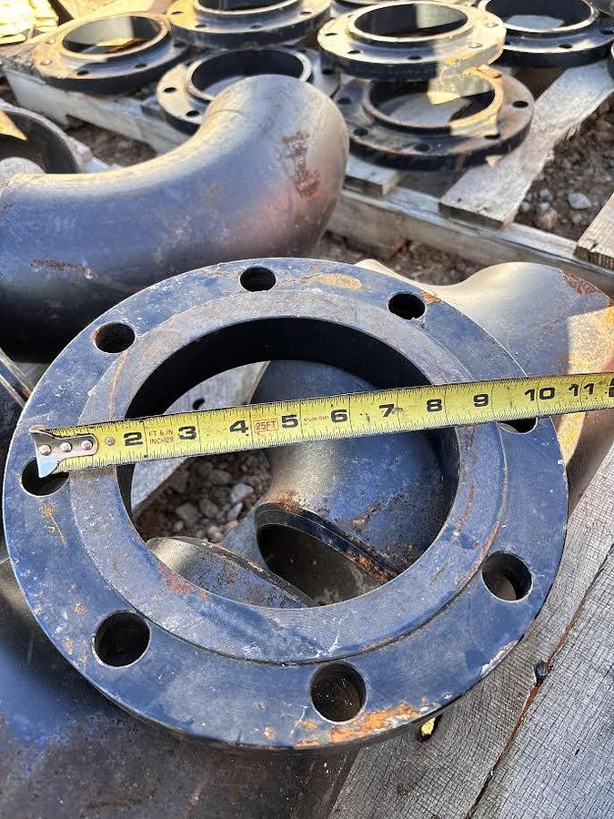 Used 8” Black Steel Socket Eight Bolt Hole Weld Pipe Flange