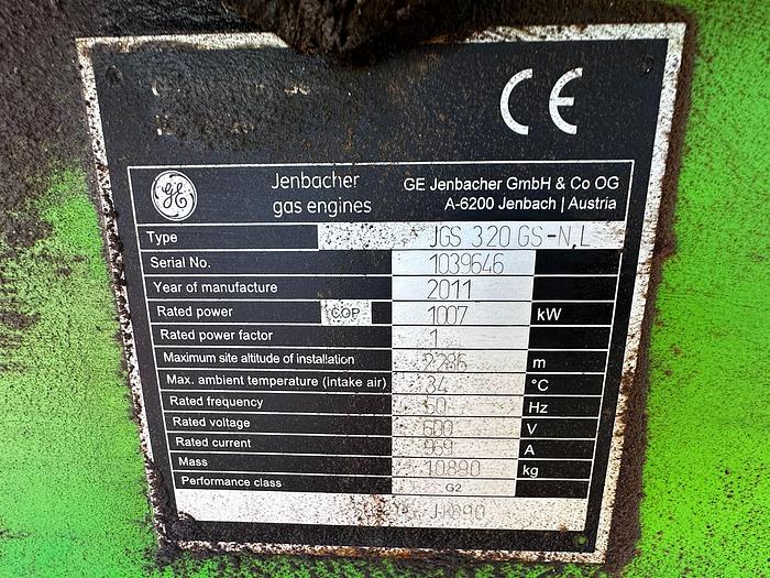 Used 2011 General Electric, Jenbacher J 320 GS Natural Gas Generator