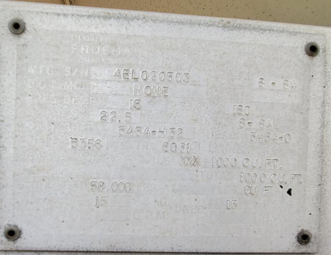 Used 1984 Fruehauf Corporation Cementer