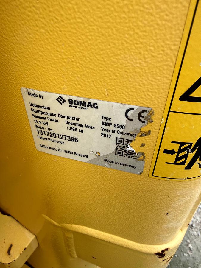 Used 2017 BMP 8500 Trench Compactor