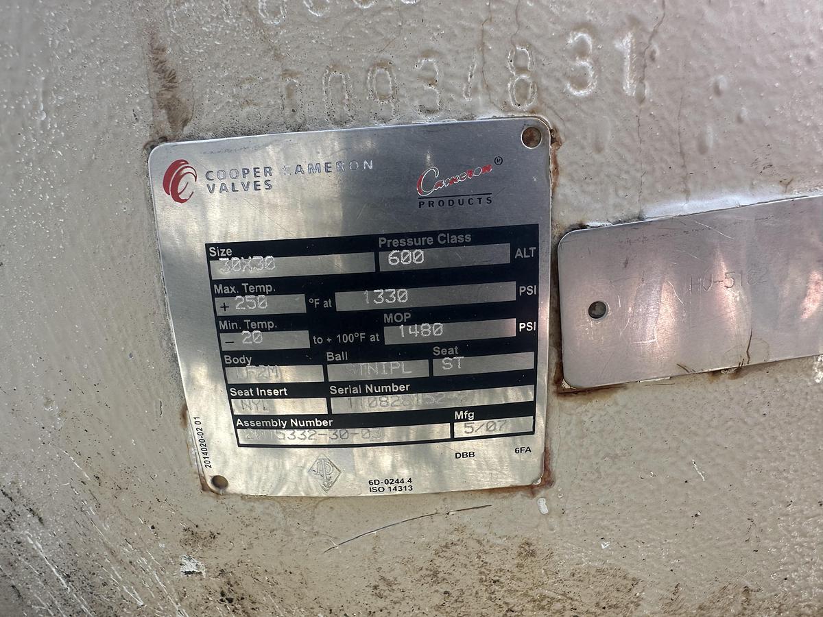 Used 30' Pneumatic Actuator Ball Valve