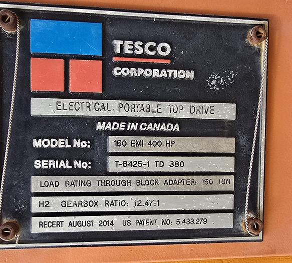 Used TESCO 150-EMI-400HP 150-Ton Elec Top Drive