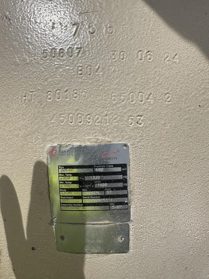 Used 30' Pneumatic Actuator Ball Valve