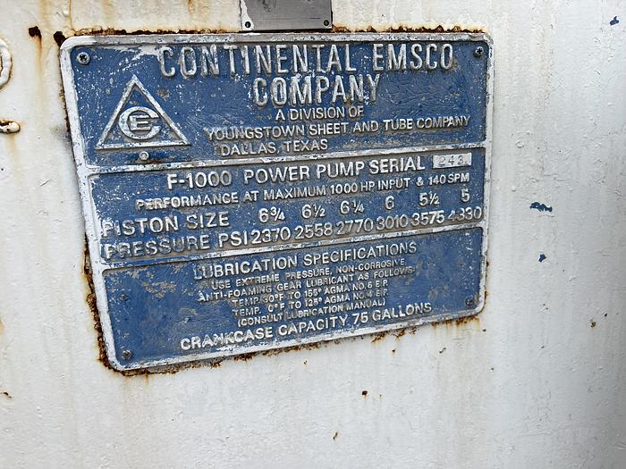 Used Emsco F1000 Mud Pump