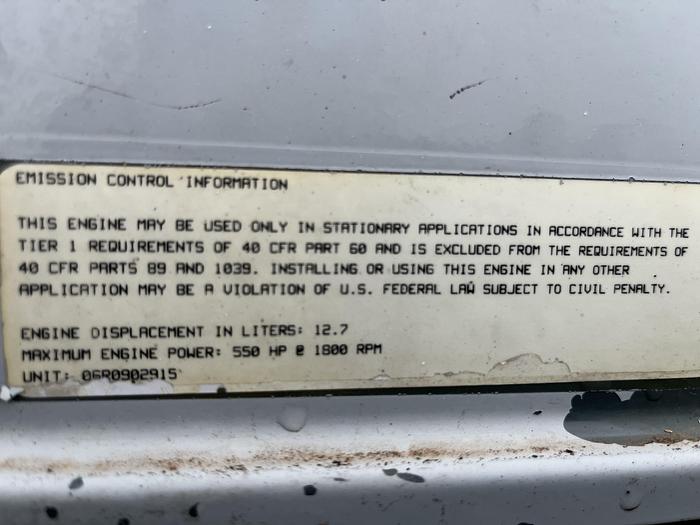 Used 2006 Detroit 325Kw Detroit S60 Generator