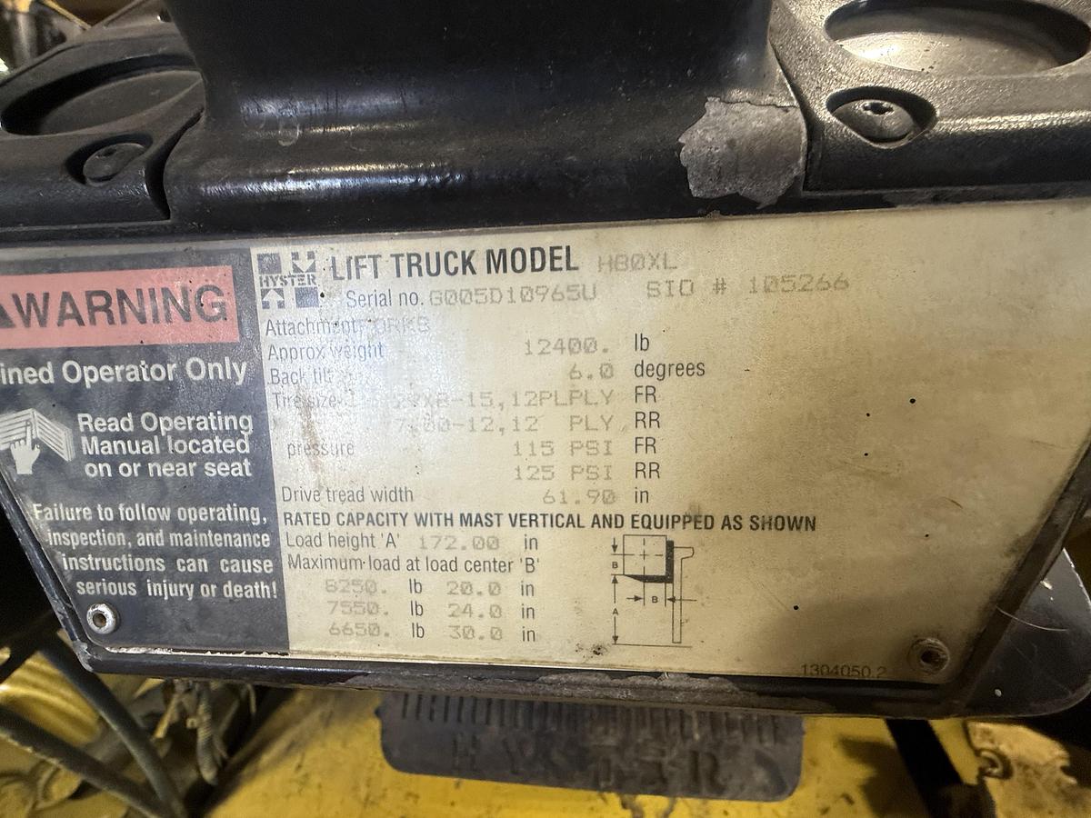 Used Hyster H80XL FORKLIFT