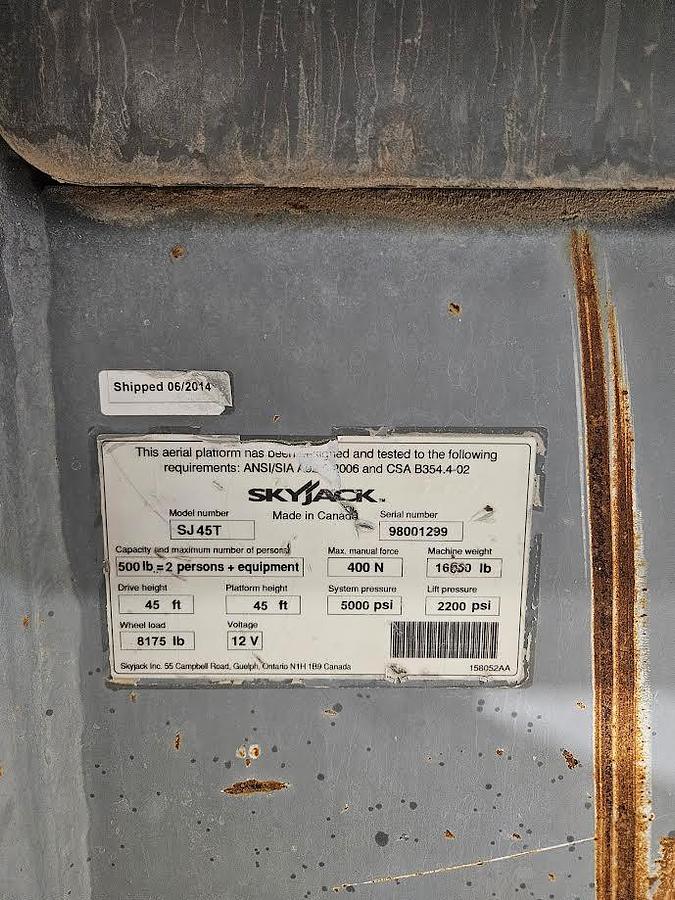 Used 2014 Skyjack SJ45T
