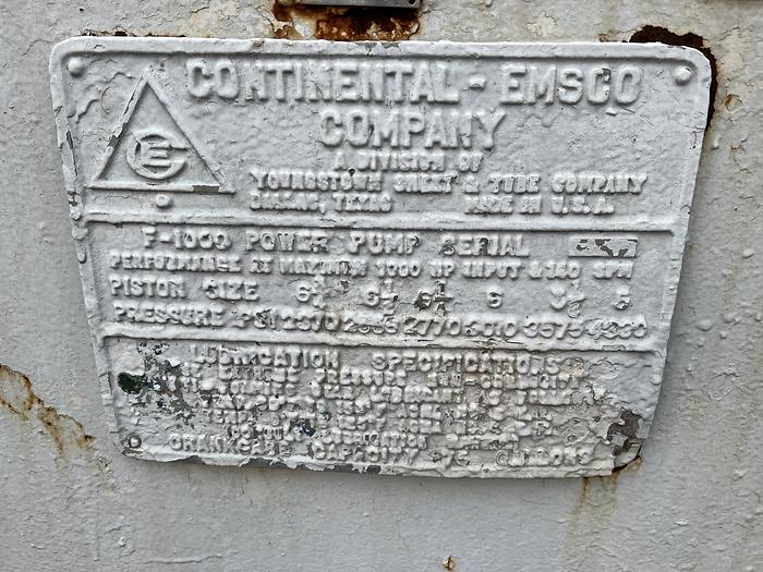 Used Emsco F1000 Mud Pump