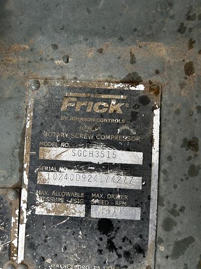 Used Frick Rotary Screw Compressor