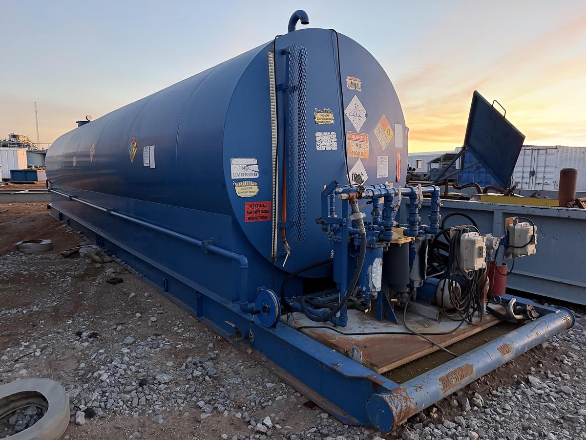 Used 15,000 Gallon Skidded Diesel Fuel Tank