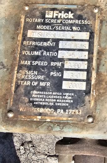 Used Frick Rotary screw 355L