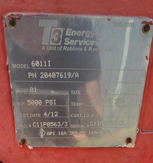 Used T3 Energy Services 11X5000 SINGLE RAM BOP
