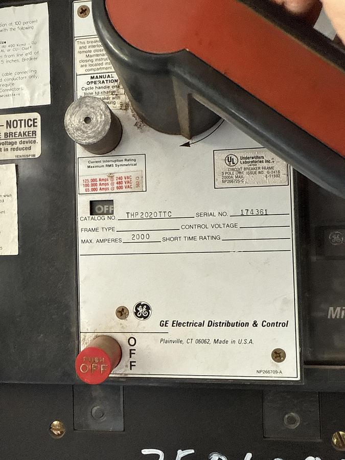 Used General Electric 2000 amp