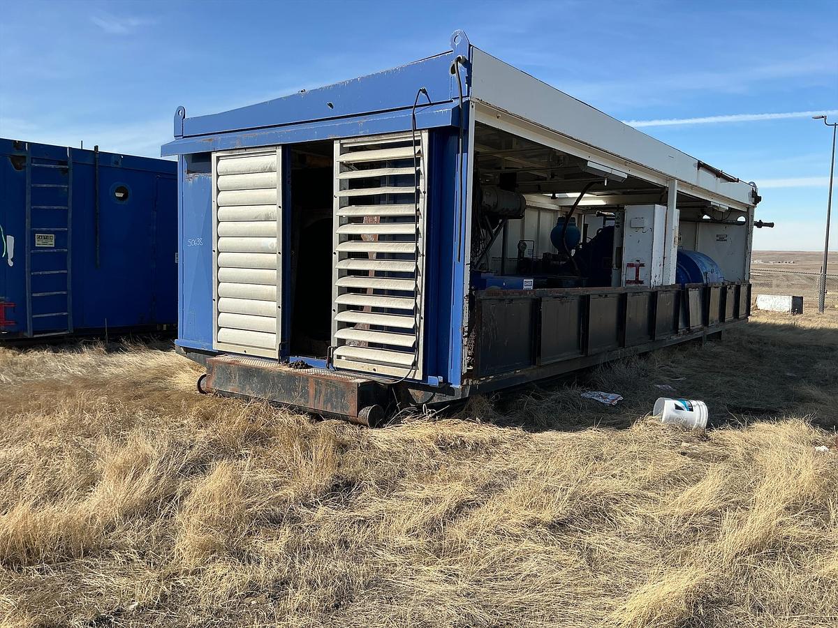 Used Mud Pump Skid Building, DDC Diesel Engine, RS-F1000 Pump